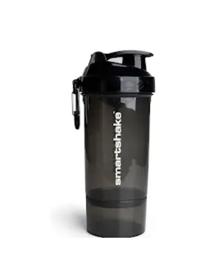 Smartshake Original2Go One Protein Shaker Bottle with Storage 800ml – BPA Free Gym Shaker Cups for Protein Shakes Bottle Leakproof Large Sports Supplements Shakers, (Gunsmoke Black)